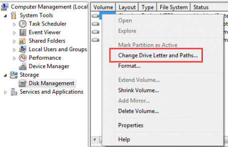 Laufwerksbuchstaben und Pfad ändern