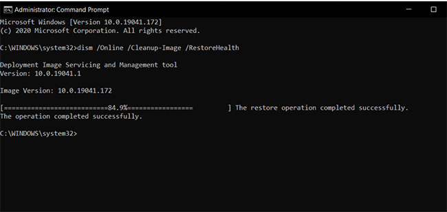 Führen Sie das DISM-Tool aus.