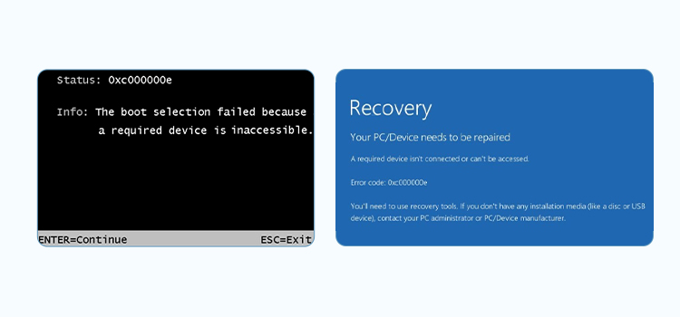 Fehlercode: 0xC000000E