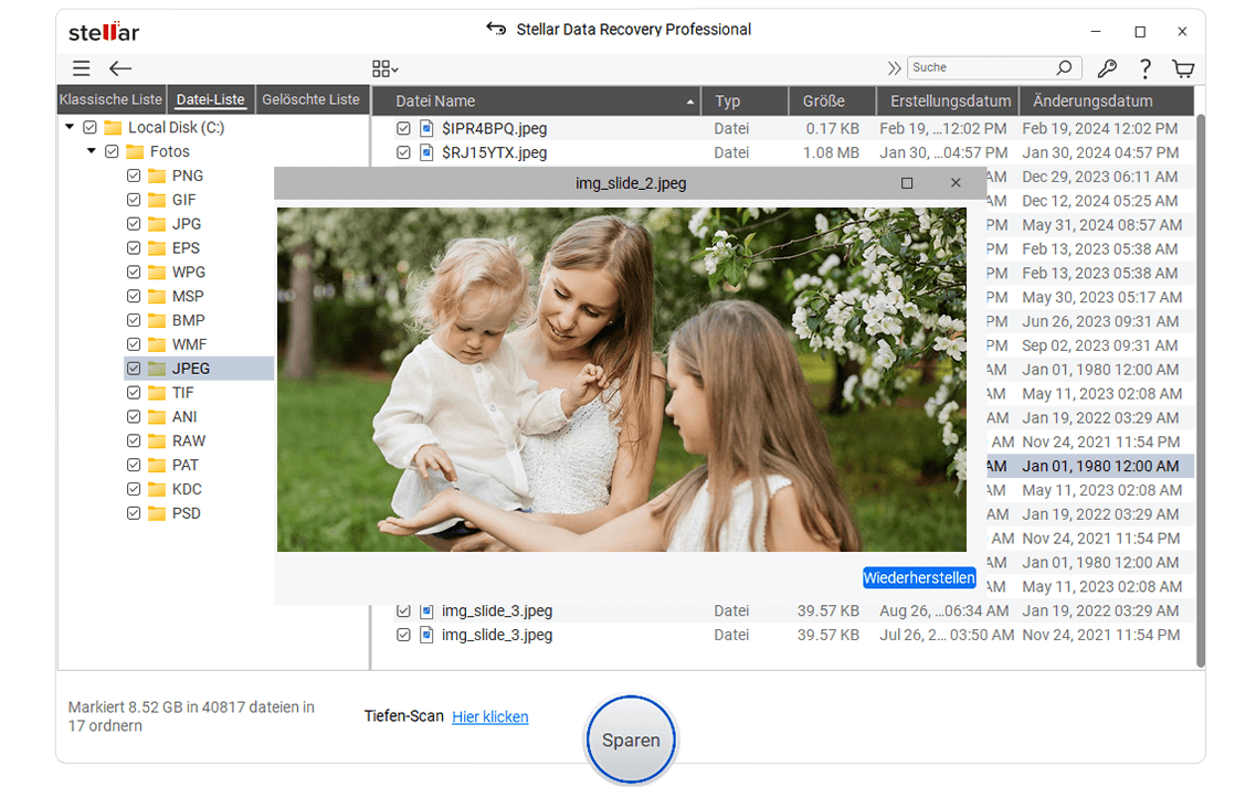 Scannen und Wiederherstellen