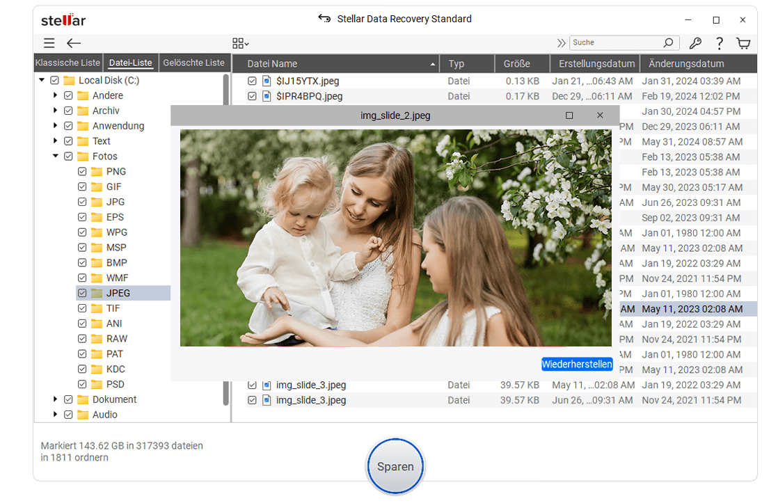 Scannen und Wiederherstellen